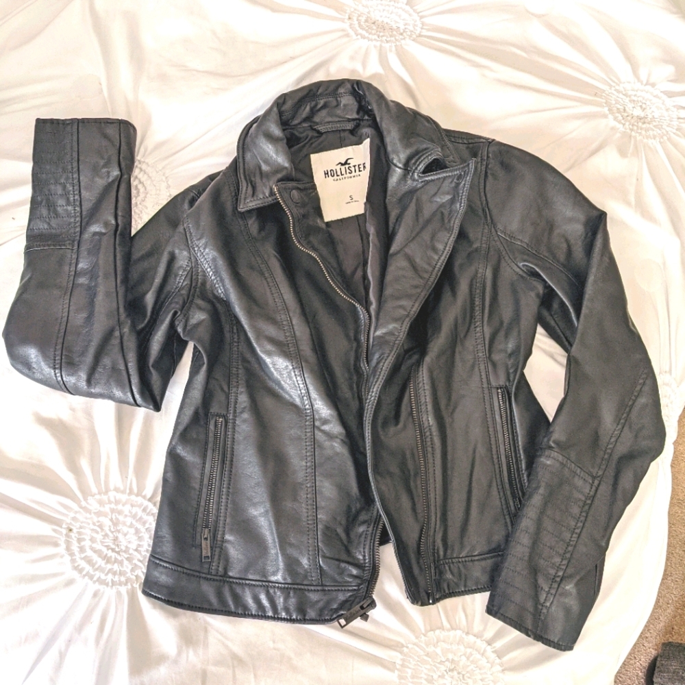Hollister Black Leather Jacket